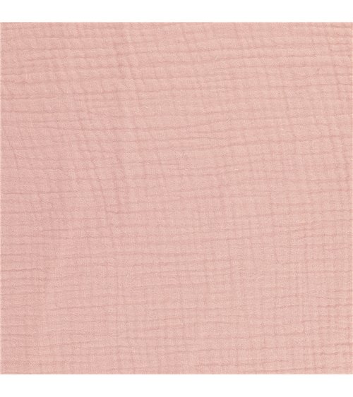 Coupon double gaze 138x100cm vieux rose