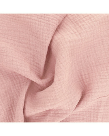 Cupón doble gasa 138x100cm rosa viejo