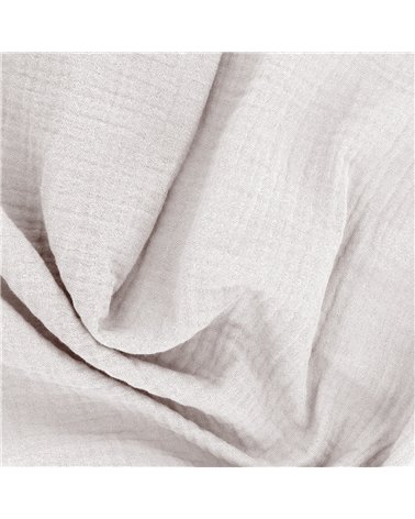 Coupon double gaze 138x100cm gris clair