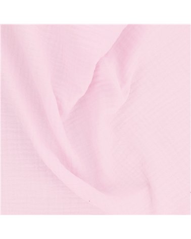 Coupon double gaze 138x100cm rose clair