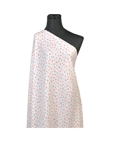Double gauze fabric printed with small cherries by the meter
