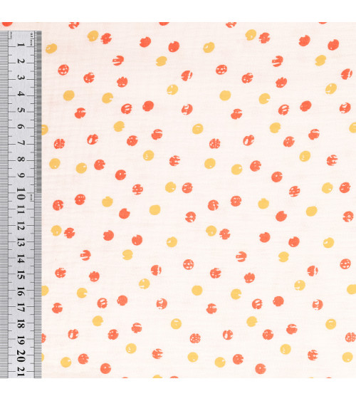 Dots printed double gauze fabric by the meter