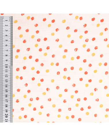 Dots printed double gauze fabric by the meter