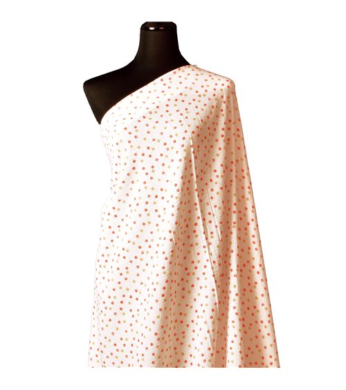 Tissu double gaze imprimée petits pois au mètre