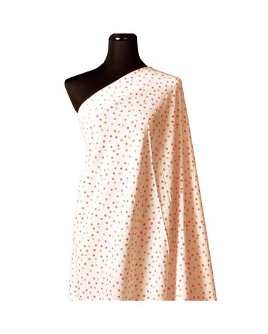 Tissu double gaze imprimée petits pois au mètre