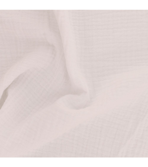 Francine white double gauze fabric by the meter