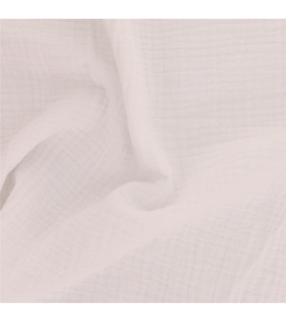 Tissu double gaze Francine blanc au mètre