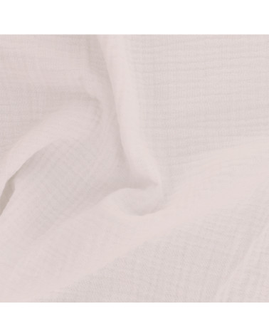 Francine white double gauze fabric by the meter