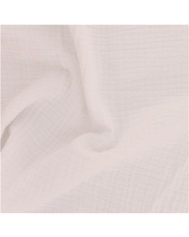 Tissu double gaze Francine blanc au mètre