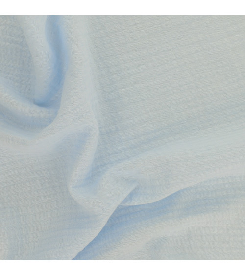 Sky blue Francine double gauze fabric by the meter