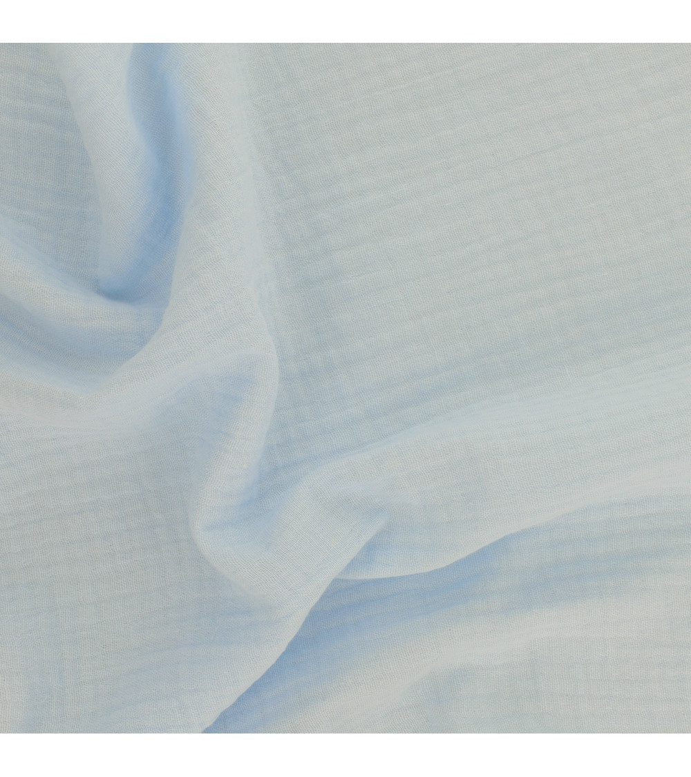 Sky blue Francine double gauze fabric by the meter