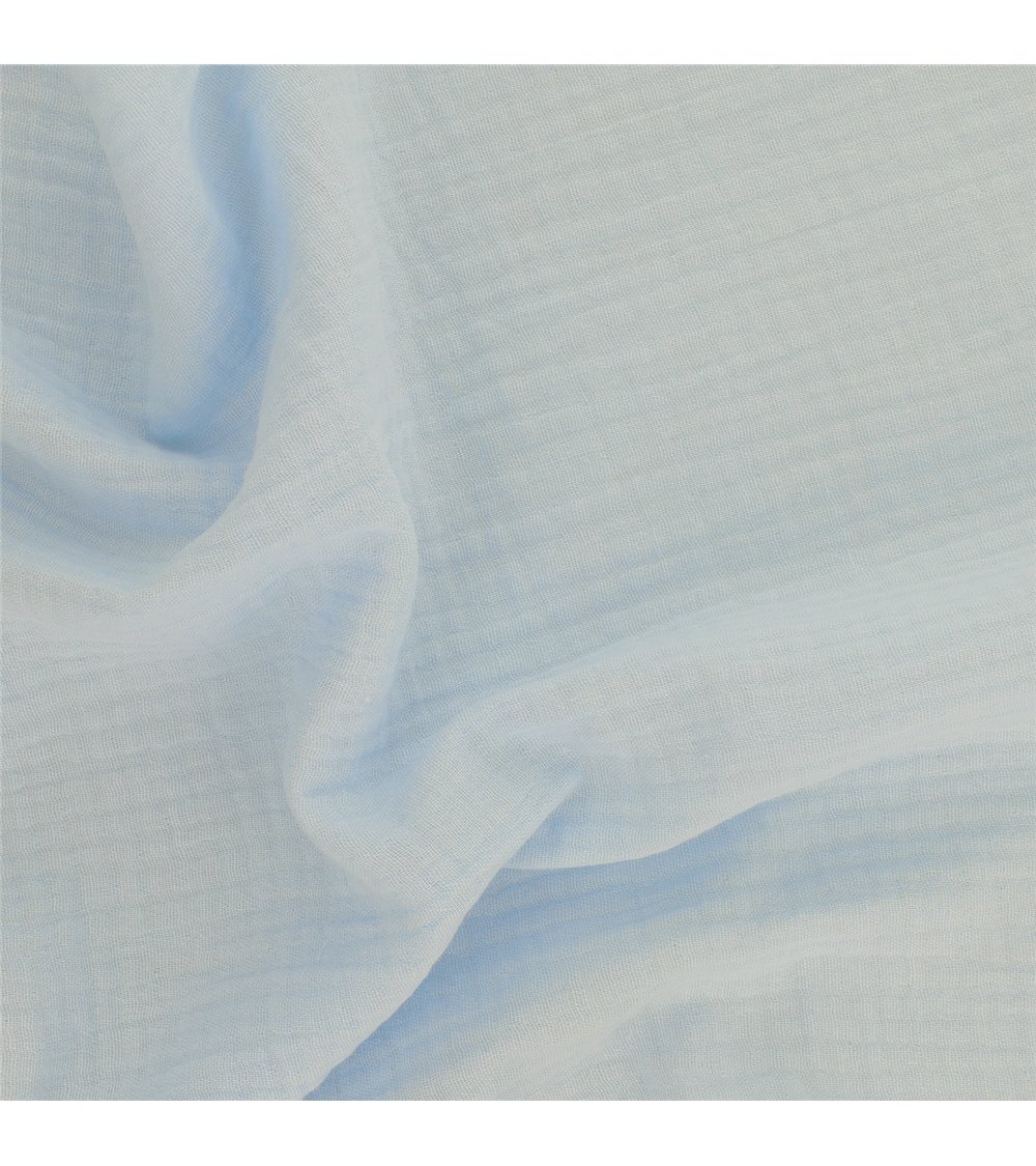 Tissu double gaze Francine bleu ciel au mètre