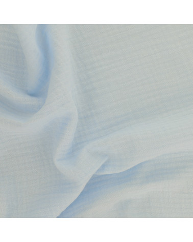 Sky blue Francine double gauze fabric by the meter