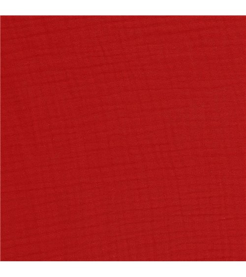 Tissu double gaze Francine rouge au mètre