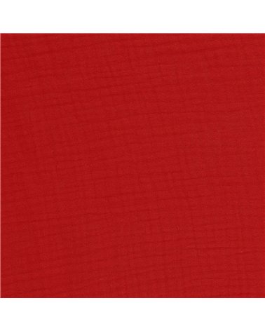 Tissu double gaze Francine rouge au mètre
