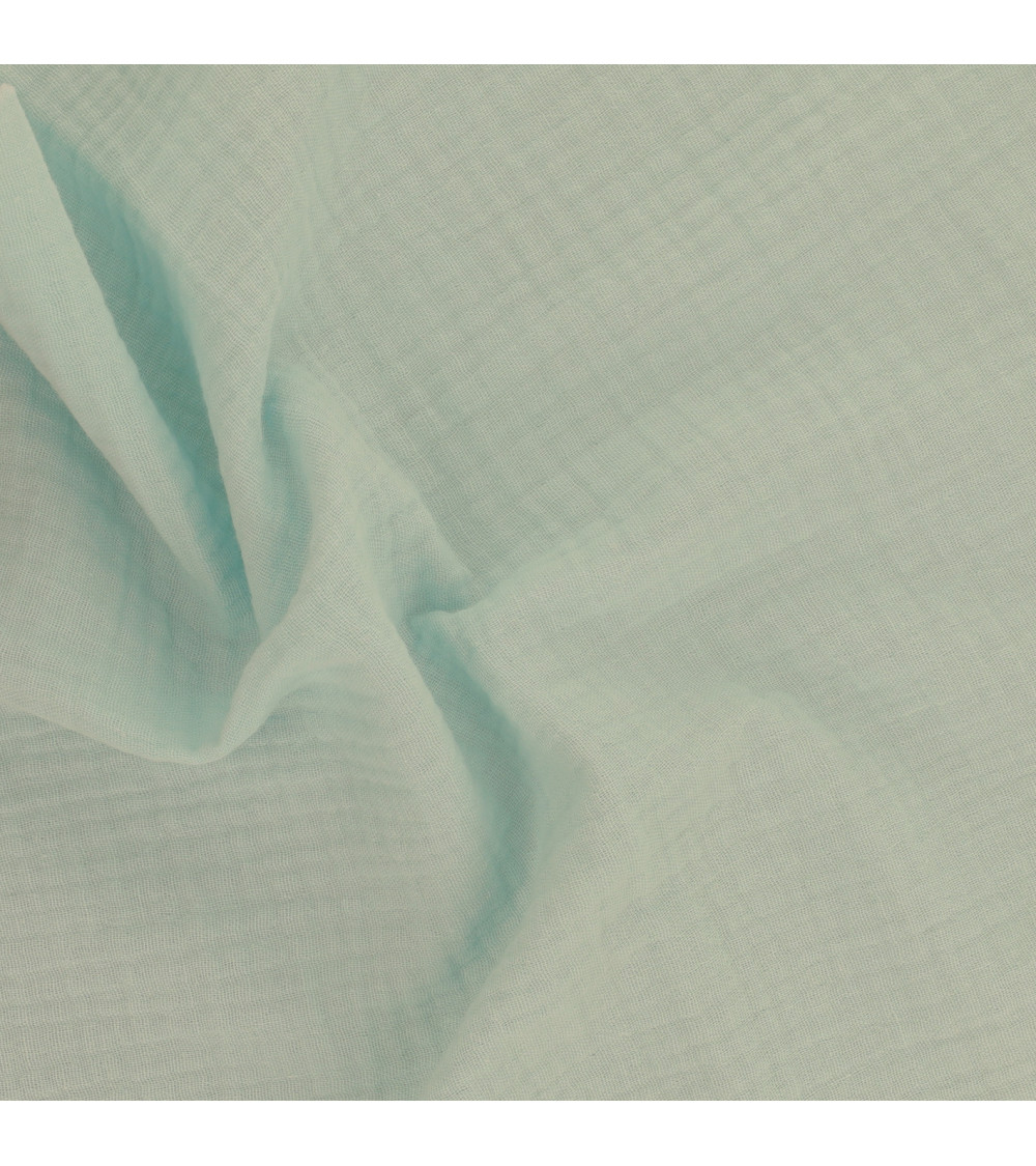 Almond green Francine double gauze fabric by the meter