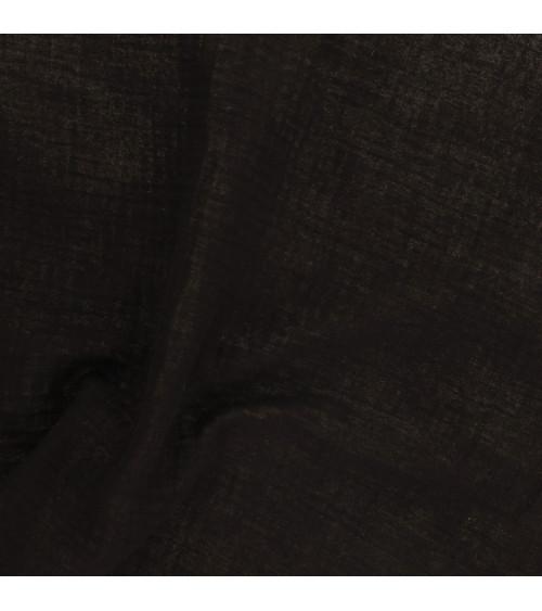 Black Francine double gauze fabric by the meter