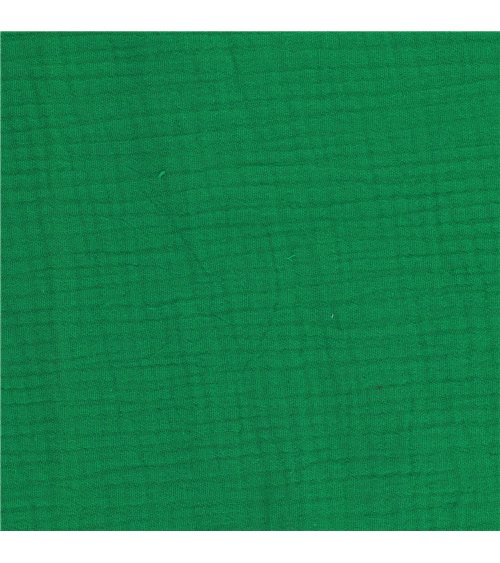 Tissu double gaze Francine vert clair nil au mètre