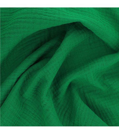 Tissu double gaze Francine vert clair nil au mètre