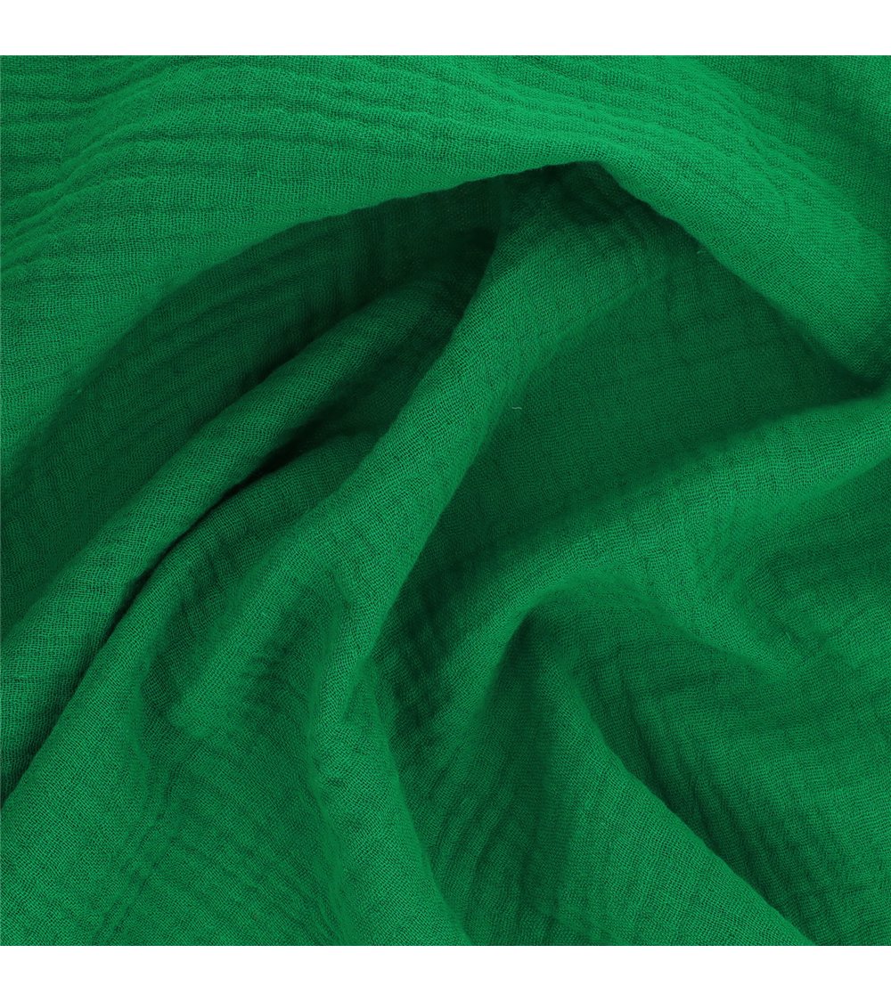 Tissu double gaze Francine vert clair nil au mètre