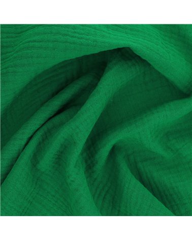 Tissu double gaze Francine vert clair nil au mètre