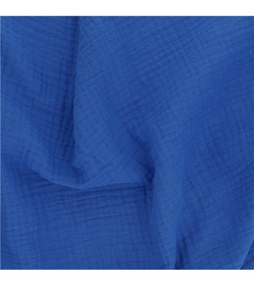 Tissu double gaze Francine turquoise au mètre