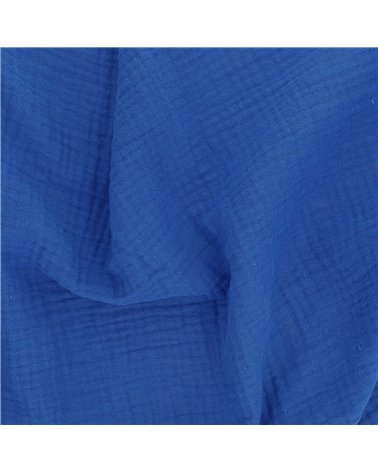 Tissu double gaze Francine turquoise au mètre