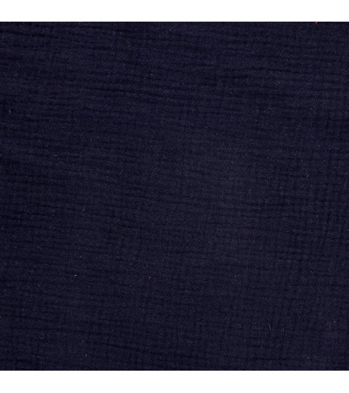 Indigo blue Francine double gauze fabric by the meter