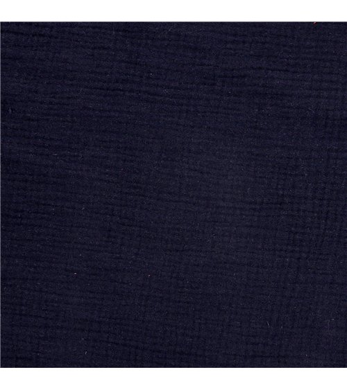 Tissu double gaze Francine bleu indigo au mètre