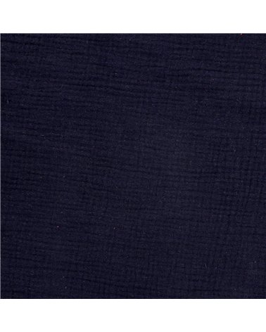 Tissu double gaze Francine bleu indigo au mètre