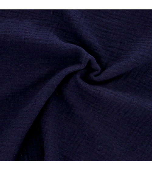 Indigo blue Francine double gauze fabric by the meter