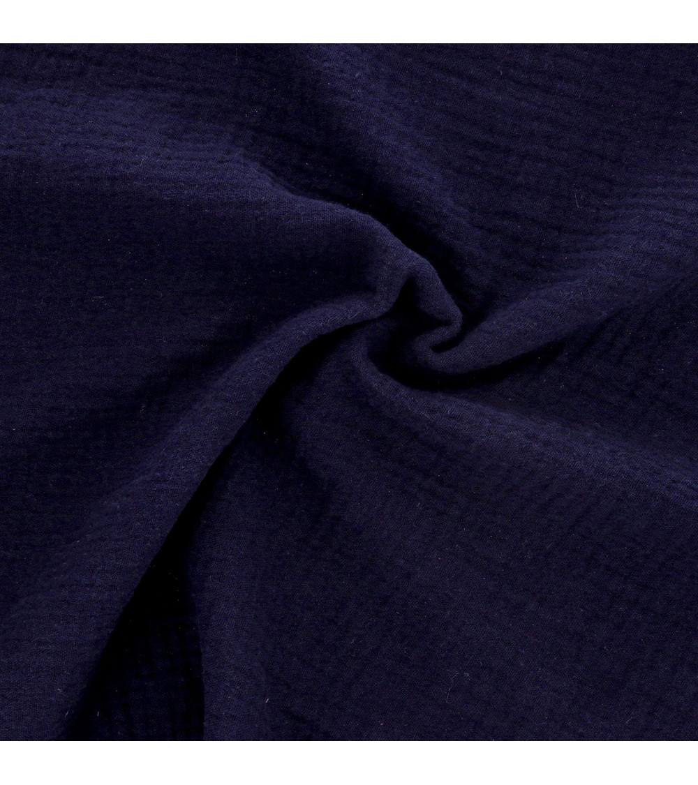 Indigo blue Francine double gauze fabric by the meter