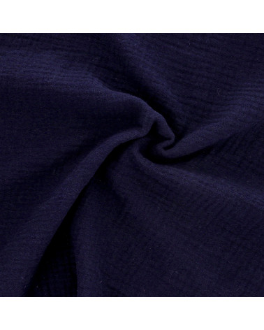 Indigo blue Francine double gauze fabric by the meter