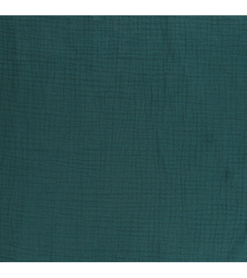 Entenblauer Francine-Doppelgaze-Stoff am laufenden Meter