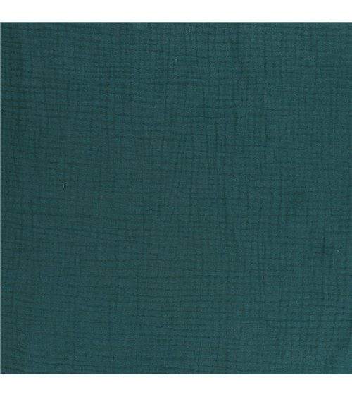 Tissu double gaze Francine bleu canard au mètre