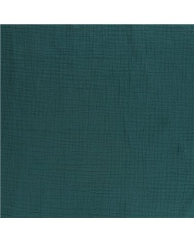 Tissu double gaze Francine bleu canard au mètre