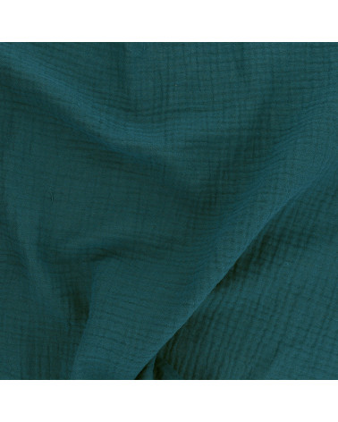 Duck blue Francine double gauze fabric by the meter