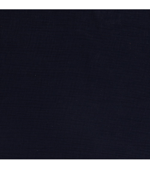 Marineblauer Double-Gaze-Stoff von Francine am laufenden Meter