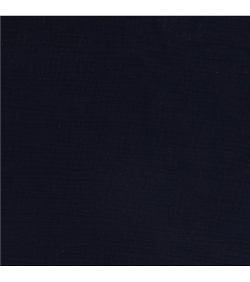 Tissu double gaze Francine bleu marine au mètre