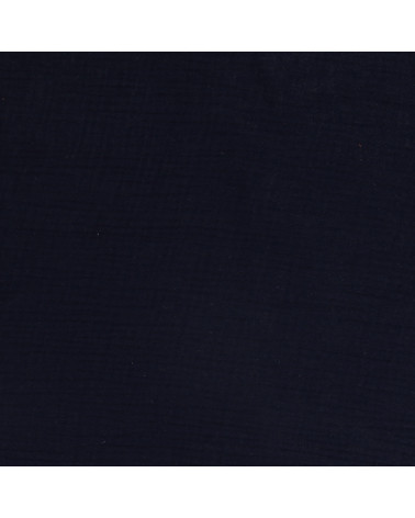 Tessuto Francine doppia garza blu navy al metro