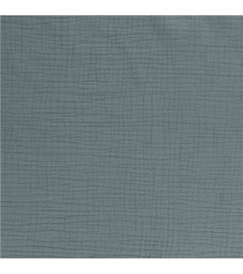 Tissu double gaze Francine gris pierre au mètre