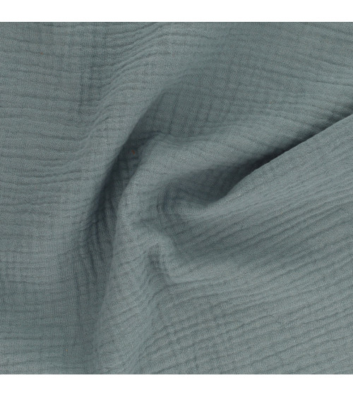 Stone gray Francine double gauze fabric per meter