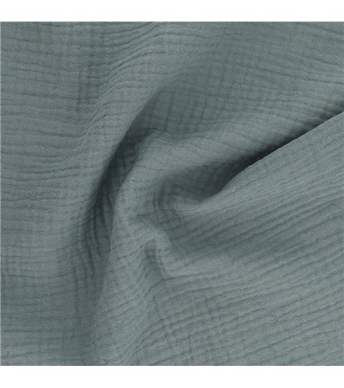 Tissu double gaze Francine gris pierre au mètre