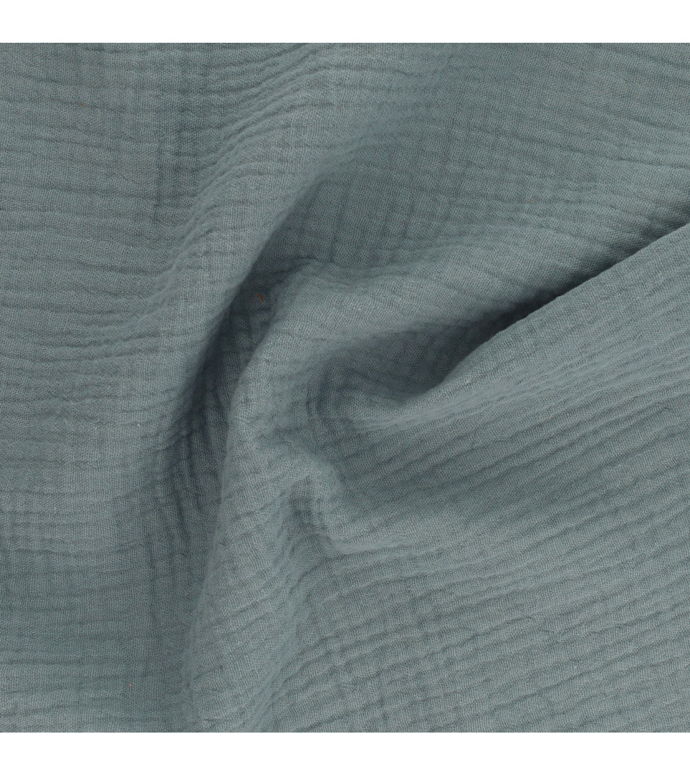 Stone gray Francine double gauze fabric per meter