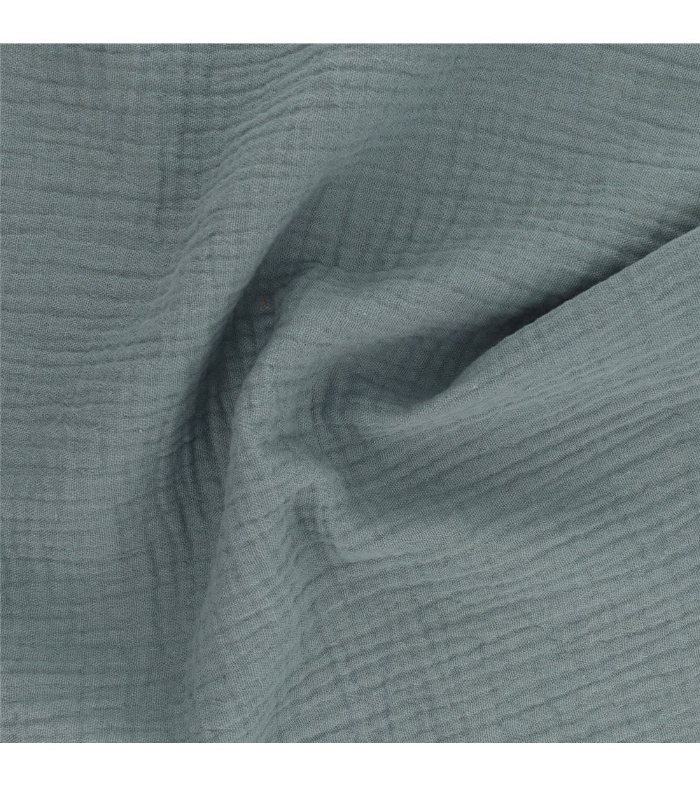 Tissu double gaze Francine gris pierre au mètre