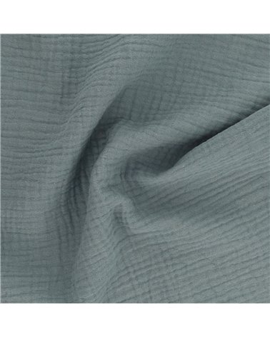 Tissu double gaze Francine gris pierre au mètre