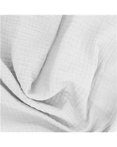 Tissu double gaze Francine gris ardoise au mètre
