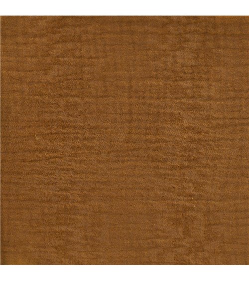 Tissu double gaze Francine ocre au mètre