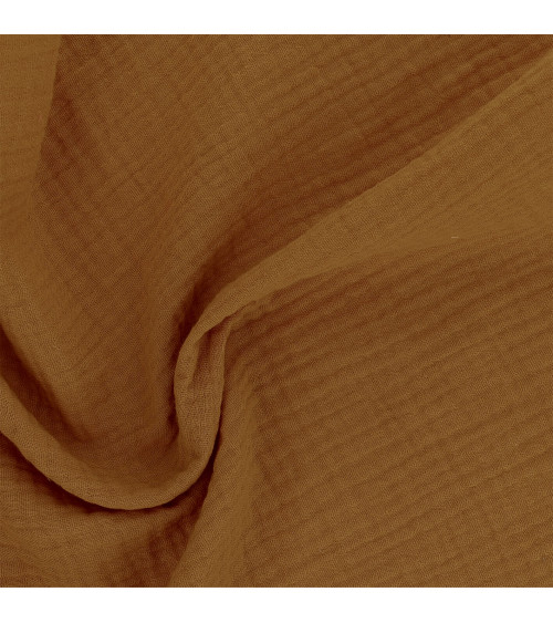 Tessuto Francine doppia garza ocra al metro