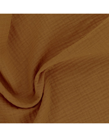 Ocher Francine double gauze fabric by the meter